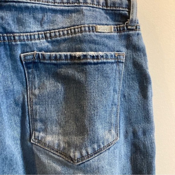 KANCAN Sz 13 High Rise Slim Patch Pockets Mid Wash Distressed Straight Jeans - Picture 10 of 13